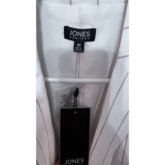 JONES NEW YORK WHITE PRALINE PIN STRIPE BLAZER SZ XS P1-4 NEW - Picture 5 of 10